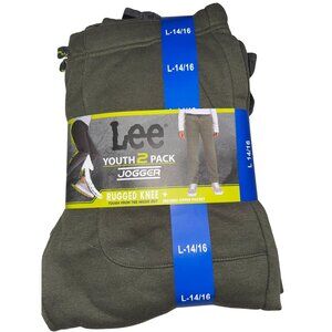 Lee Youth 2-Pack Jogger Pants With Rugged Knees & Zipper Pocket Size L/14/16 Cot